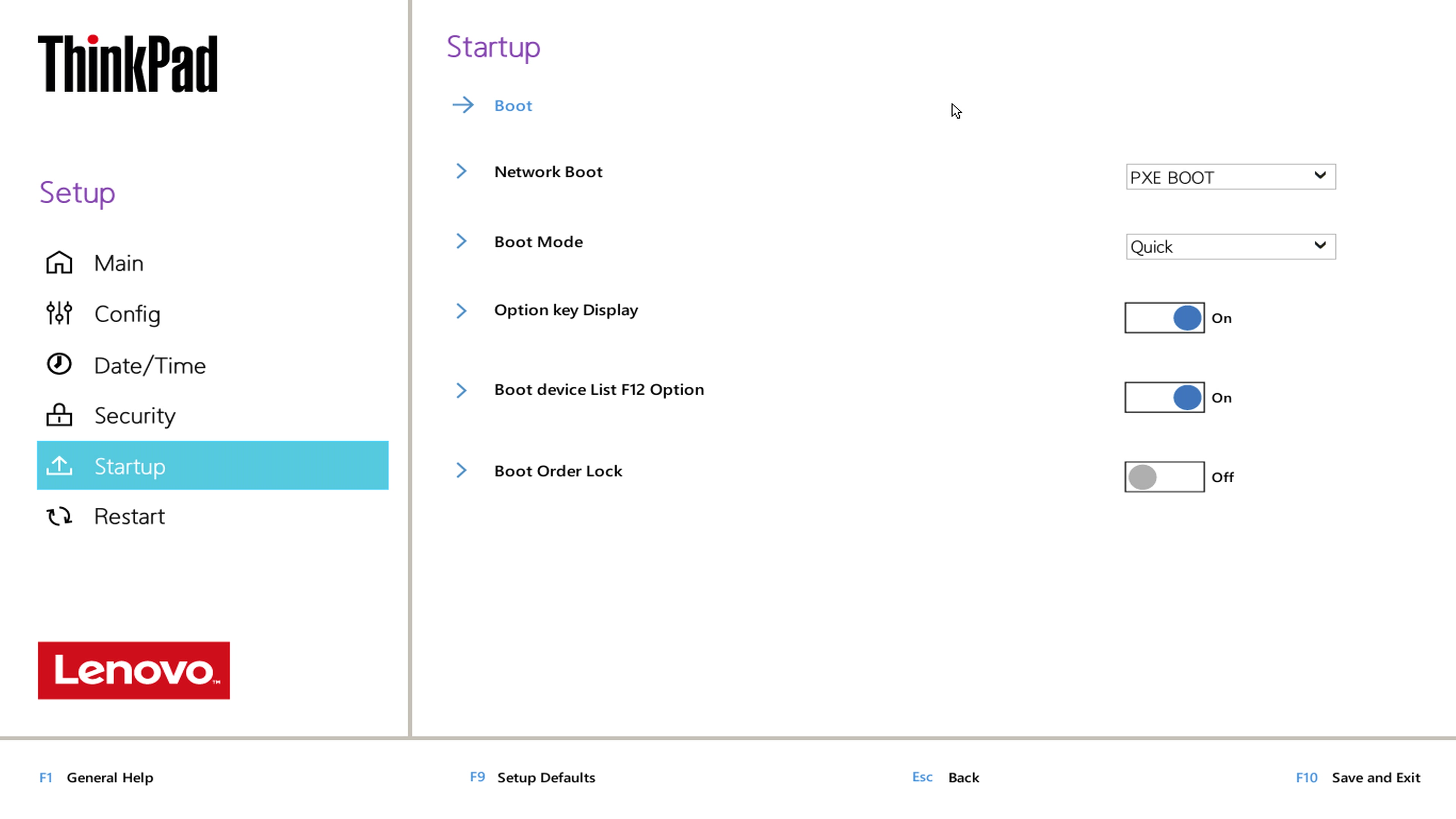 Boot Order Lock, BIOS menu may differ