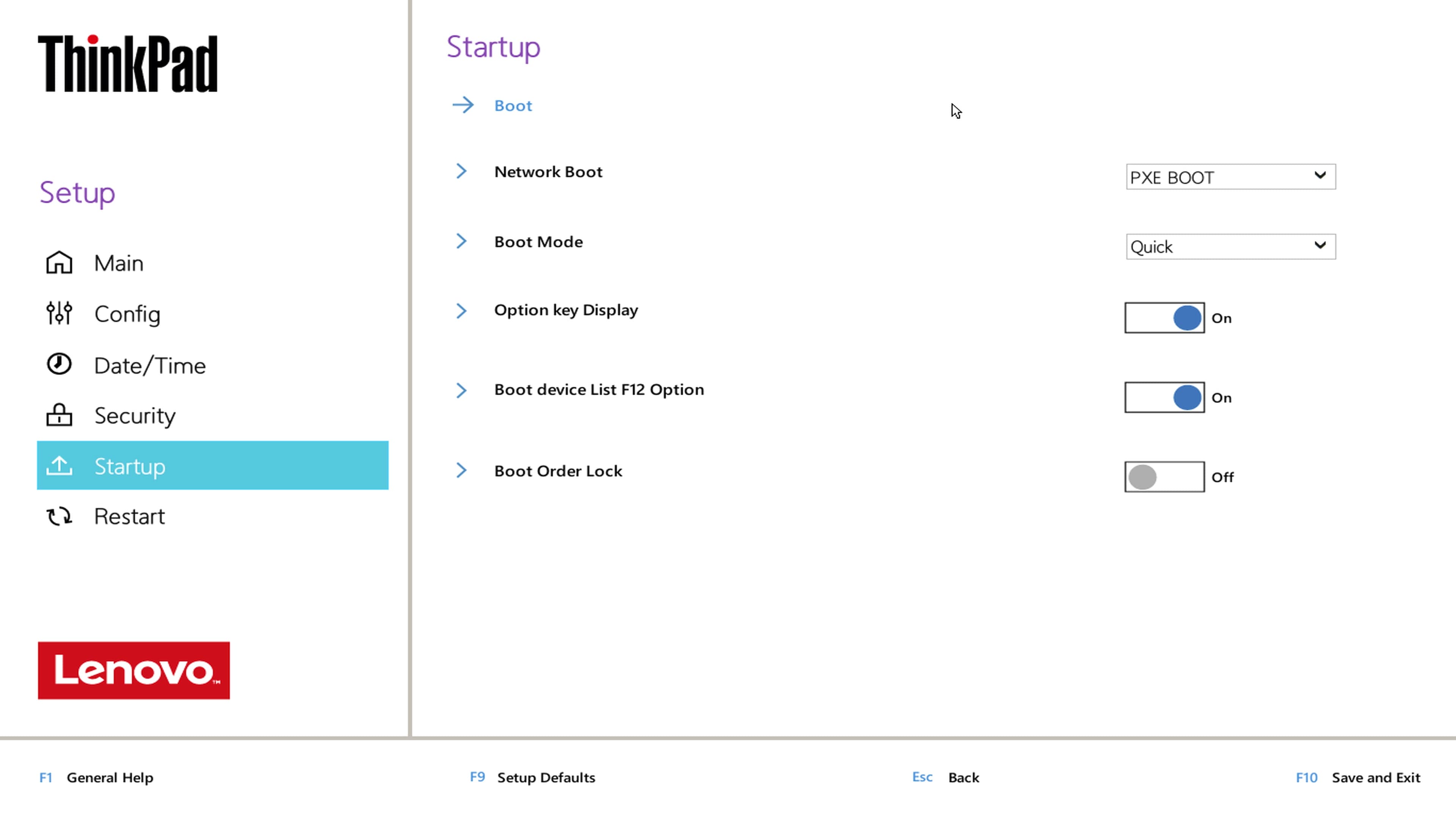 Boot Order Lock, BIOS menu may differ