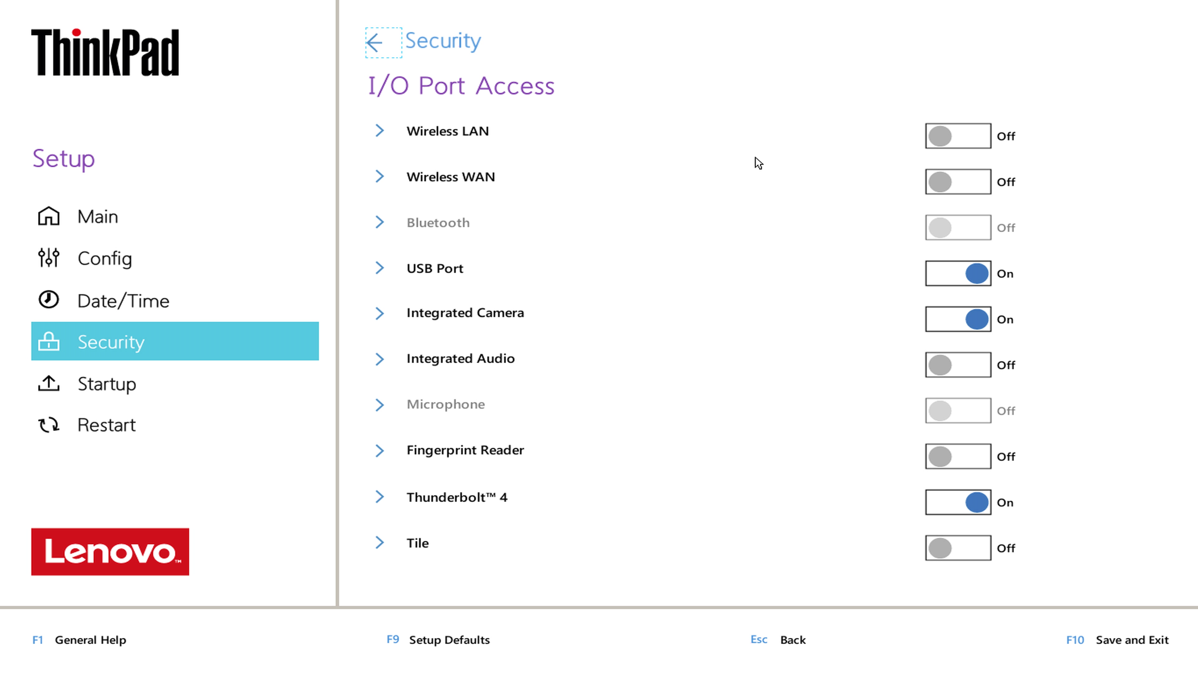 I/O Port Access, BIOS menu may differ